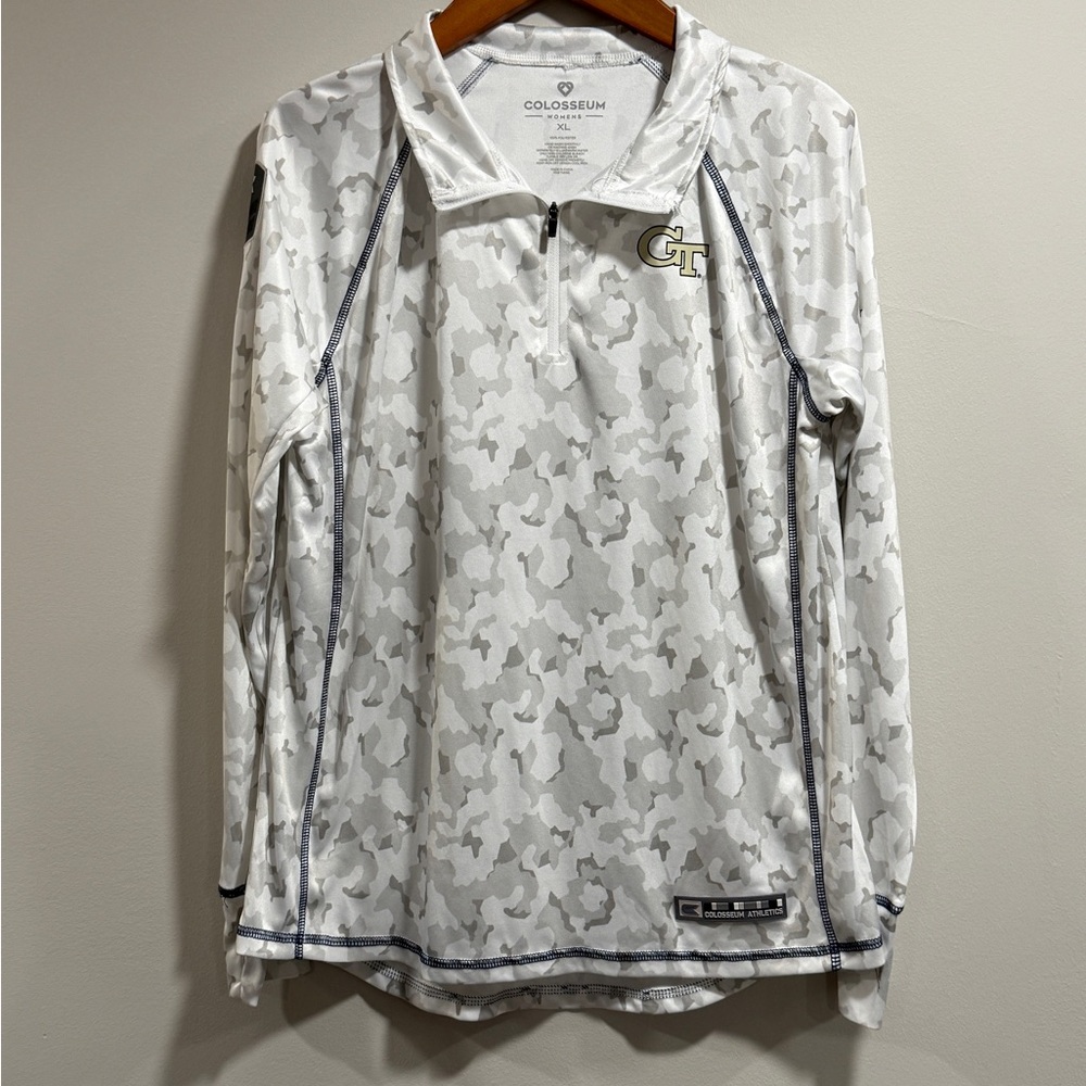 Colosseum Women's‎ Georgia Tech White Camo Long Sleeve Pullover Size XL
